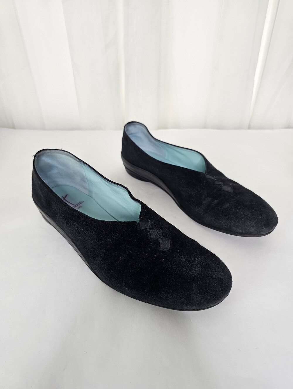 Thierry Rabotin Black Suede Grace Ballet Flat Slip-On Size 41